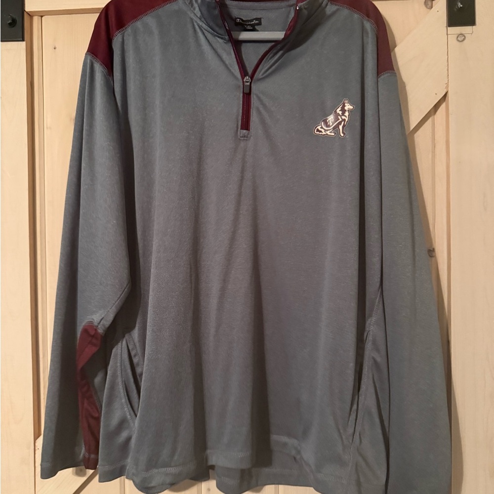 Texas A&M Aggies Gray and Maroon Quarter-Zip Pullover Champion Size XXL